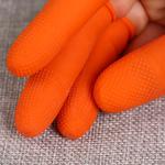 100 PCS Antistatic Antislip Durable Fingertips Latex Protective Gloves, Size: L, 2.8*6.5cm(Orange)