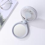 JOYROOM JR-CY275  Portable Mini Foldable Electric Fan with 3 Gear Regulation & Colorful Lights & Beauty Mirror (Grey)