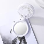 JOYROOM JR-CY275  Portable Mini Foldable Electric Fan with 3 Gear Regulation & Colorful Lights & Beauty Mirror (White)
