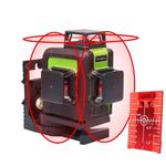 903CR 3×360 Degrees Laser Level Covering Walls and Floors 12 Line Red Beam IP54 Water / Dust proof(Red)