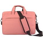 Breathable Wear-resistant Thin and Light Fashion Shoulder Handheld Zipper Laptop Bag with Shoulder Strap, For 15.6 inch and Below Macbook, Samsung, Lenovo, Sony, DELL Alienware, CHUWI, ASUS, HP (Pink)