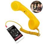3.5mm Plug Mic Retro Telephone Anti-radiation Cell Phone Handset Receiver(Yellow)