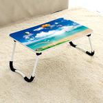 W-shaped Non-slip Legs Square Pattern Adjustable Folding Portable Laptop Desk without Card Slot (Cloud)