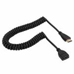 HDMI 19 Pin Male to HDMI 19 Pin Female Retractable Coiled Adapter Cable, Coiled Cable Stretches to 1.5m