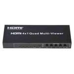 4 in 1 Out HDMI Quad Multi-viewer with Seamless Switcher, EU Plug
