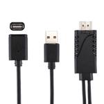 1080P USB 2.0 Male + USB 2.0 Female to HDMI HDTV AV Adapter Cable for iPhone / iPad, Android Smartphones(Black)