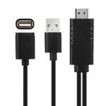 USB Male + USB 2.0 Female to HDMI Phone to HDTV Adapter Cable(Black)