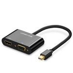 Ugreen 2 in 1 HD 1080P 4K Thunderbolt Mini DisplayPort DP to HDMI & VGA Plastic Shell Adapter Converter / Cable for Projector,Television,Monitor(Black)