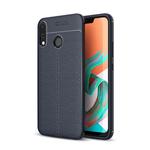 For Asus Zenfone 5z ZS620KL Litchi Texture Soft TPU Protective Back Cover Case (Navy Blue)