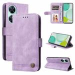 For Huawei nova 11i / Maimang 20 5G / Enjoy 60 Pro Skin Feel Life Tree Metal Button Leather Phone Case (Purple)