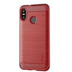 MOFI Brushed Texture Carbon Fiber Soft TPU Case for HTC U12 Life(Red)