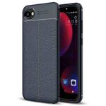 For HTC Desire 12 Litchi Texture Soft TPU Protective Back Cover Case(Navy Blue)