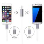 HAWEEL 1m Noodle Style 2 in 1 Micro USB & 8 Pin Both Side Data Sync Charging Cable(White)