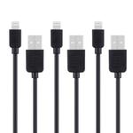 3 PCS HAWEEL 1m High Speed 8 pin to USB Sync and Charging Cable Kit for iPhone, iPad(Black)