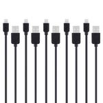 5 PCS HAWEEL 1m High Speed 8 pin to USB Sync and Charging Cable Kit for iPhone, iPad(Black)