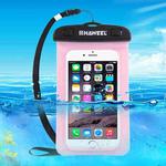 HAWEEL Transparent Universal Waterproof Bag with Lanyard for iPhone, Galaxy, Huawei, Xiaomi, LG, HTC and Other Smart Phones(Pink)
