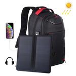 HAWEEL 14W Foldable Removable Solar Power Outdoor Portable Dual Shoulders Laptop Backpack, USB Output: 5V 2.1A Max(Black)