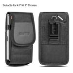 HAWEEL 4.7-6.1 inch Nylon Cloth Phone Belt Clip Carrying Pouch with Card Slot (Black)