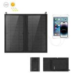 HAWEEL 12W 2 Panels Foldable Solar Panel Charger Bag with 5V / 3.1A Max Dual USB Ports, Support QC3.0 and AFC