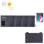 HAWEEL 28W Foldable Solar Panel Charger 8000mAh Power Bank with 5V 3.5A Max Dual USB Ports(Black)