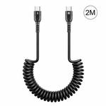 HAWEEL 2m 5A USB-C / Type-C to USB-C / Type-C Retractable Coiled PD Fast Charging Cable