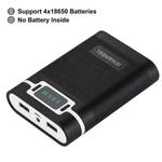 HAWEEL DIY 4 x 18650 Battery (Not Included) 10000mAh Power Bank Shell Box with 2 x USB Output & Display for iPhone, Galaxy, Sony, HTC, Google, Huawei, Xiaomi, Lenovo and other Smartphones(Black)