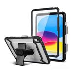 For iPad 10th Gen 10.9 2022 360 Full Body Shockproof Tablet Case with Grip & Holder & Pen Slot(Black)