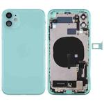 Battery Back Cover Assembly (with Side Keys & Power Button + Volume Button Flex Cable & Wireless Charging Module & Motor & Charging Port & Speaker Ringer Buzzer & Card Tray & Camera Lens Cover) for iPhone 11(Green)