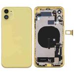 Battery Back Cover Assembly (with Side Keys & Power Button + Volume Button Flex Cable & Wireless Charging Module & Motor & Charging Port & Speaker Ringer Buzzer & Card Tray & Camera Lens Cover) for iPhone 11(Yellow)