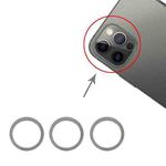 3 PCS Rear Camera Glass Lens Metal Protector Hoop Ring for iPhone 12 Pro(Aqua Blue)