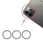 3 PCS Rear Camera Glass Lens Metal Protector Hoop Ring for iPhone 12 Pro(Graphite)