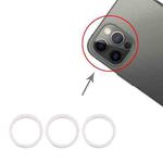3 PCS Rear Camera Glass Lens Metal Protector Hoop Ring for iPhone 12 Pro(Silver)
