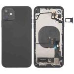 Back Housing Cover with Appearance Imitation of iP12 for iPhone XR (with SIM Card Tray & Side Keys & Power + Volume Flex Cable & Wireless Charging Module & Charging Port Flex Cable & Vibrating Motor & Loudspeaker)(Black)