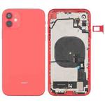 Back Housing Cover with Appearance Imitation of iP12 for iPhone XR (with SIM Card Tray & Side Keys & Power + Volume Flex Cable & Wireless Charging Module & Charging Port Flex Cable & Vibrating Motor & Loudspeaker)(Red)