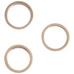 3 PCS Rear Camera Glass Lens Metal Outside Protector Hoop Ring for iPhone 13 Pro Max(Gold)