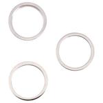3 PCS Rear Camera Glass Lens Metal Outside Protector Hoop Ring for iPhone 13 Pro Max(White)