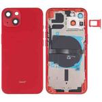 For iPhone 13 Battery Back Cover with Side Keys & Card Tray & Power + Volume Flex Cable & Wireless Charging Module(Red)