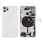 Battery Back Cover Assembly (with Side Keys & Power Button + Volume Button Flex Cable & Wireless Charging Module & Motor & Charging Port & Speaker Ringer Buzzer & Card Tray & Camera Lens Cover) for iPhone 11 Pro(Silver)