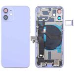 Battery Back Cover Assembly (with Side Keys & Speaker Ringer Buzzer & Motor & Camera Lens & Card Tray & Power Button + Volume Button + Charging Port & Wireless Charging Module) for iPhone 12 Mini(Purple)