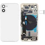 Battery Back Cover Assembly (with Side Keys & Speaker Ringer Buzzer & Motor & Camera Lens & Card Tray & Power Button + Volume Button + Charging Port & Wireless Charging Module) for iPhone 12 Mini(White)