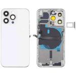 For iPhone 13 Pro Battery Back Cover with Side Keys & Card Tray & Power + Volume Flex Cable & Wireless Charging Module(White)