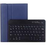 For iPad Mini 4 Ultra-thin ABS Bluetooth Keyboard Horizontal Flip Leather Tablet Case with Holder(Dark Blue)