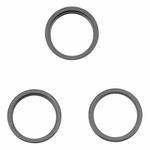For iPhone 14 Pro 3PCS Rear Camera Glass Lens Metal Outside Protector Hoop Ring(Black)