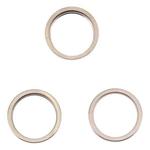 For iPhone 14 Pro 3PCS Rear Camera Glass Lens Metal Outside Protector Hoop Ring(Gold)
