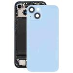 For iPhone 14 Glass Battery Back Cover with Flash Bracket + Wireless Charging Module(Blue)