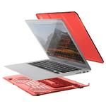 For MacBook Air 13.3 inch A1466 2012-2017 / A1369 2010-2012 Multi-function Ultra-thin Translucent Heat Dissipation Laptop PC Protective Case with Holder & Handle & Slip-resistant Feet(Red)