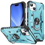 For iPhone 15 Plus Ring Holder Phone Case (Light Blue)