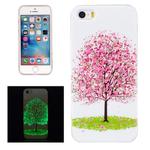 For iPhone 5 & 5s & SE Noctilucent Cherry Tree Pattern IMD Workmanship Soft TPU Back Cover Case