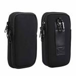 Universal Double-compartment Elastic Hanging Waist Bag for 6.9 inches and Below Smart Phones (Black)