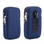 Universal Double-compartment Elastic Hanging Waist Bag for 6.9 inches and Below Smart Phones (Blue)